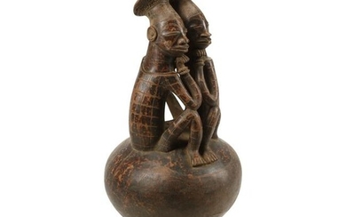 African Pottery Figural Vessel.