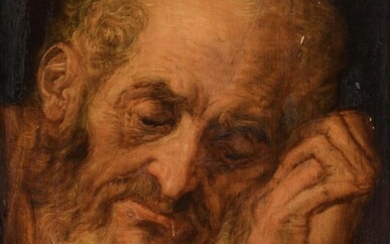 After (or circle of) Frans Floris de Vriendt (ca. 1516-1570), study of a bearded saint, 32 x 45 cm