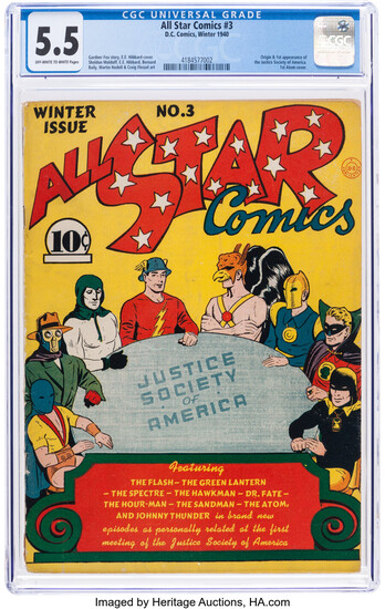 All Star Comics #3 (DC, 1940) CGC FN- 5.5...