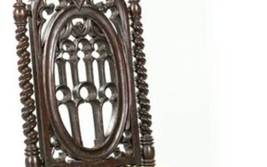 American Gothic Carved and Ebonized Side Chair