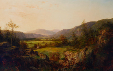 American School (19th Century) Valley Landscape 29 x 44 in....
