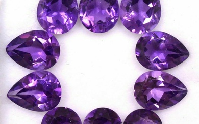 Amethyst 9x7 MM Pear Faceted Cut 25 Pieces