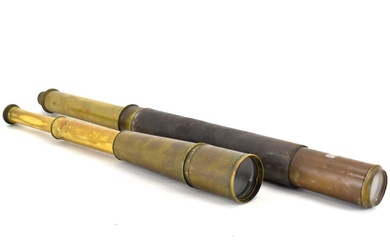 An Aitchinson London 'The Target' 5201 two-draw brass Naval telescope...
