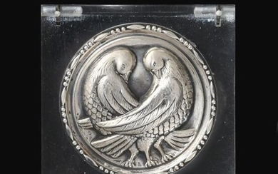 An American Silver-Mounted Lucite Compact, Stamped 'Sterling', Probably First Half...