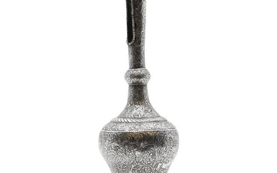 An Islamic silver spill vase
