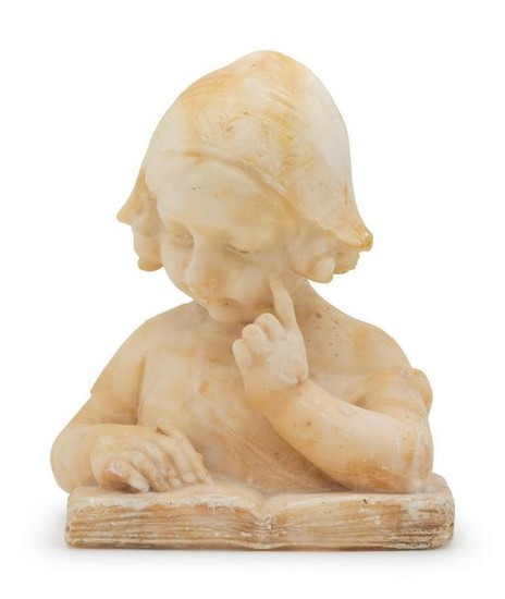 An Italian Carved Alabaster Bust