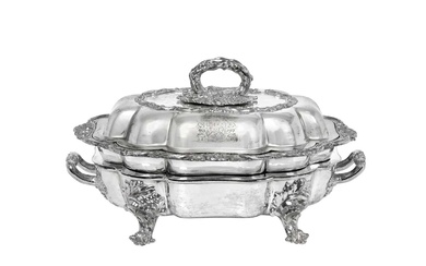 A George IV Old Sheffield Plate Entrée-Dish, Cover and Stand Probably by J. and N. Nowill, Sheffield, Circa 1825