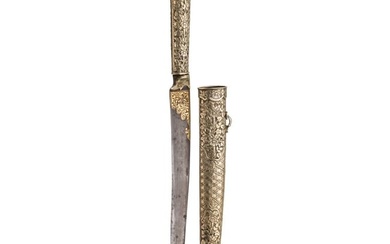 An Ottoman silver-mounted and gilded bicak, early 19th century