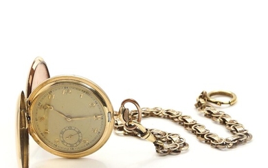 SOLD. An early 20th century 14k gold hunter case pocket watch, light dial with Arabic numerals. Diam. 51 mm. – Bruun Rasmussen Auctioneers of Fine Art