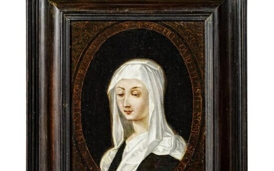 An old master painting of an abbess, probably French