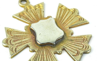 Antique 19 C Necklace Pendant Starburst w Shield