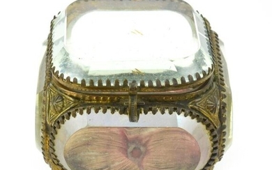 Antique 19th C Palais Royal Ormolu Jewelry Box