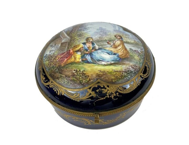 Antique 19th Century Large French Sevres Box