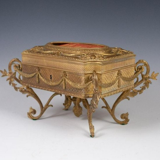 Antique French Dore Bronze Box