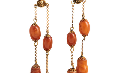 Antique Gold and Amber Earrings