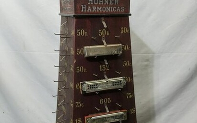 Antique Horner Harmonicas Mahogany Wood Store Display