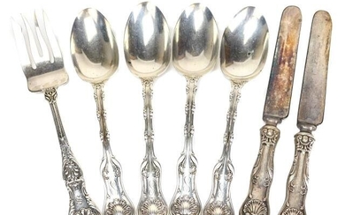 Antique Sterling Silver Serving Spoons And Forks