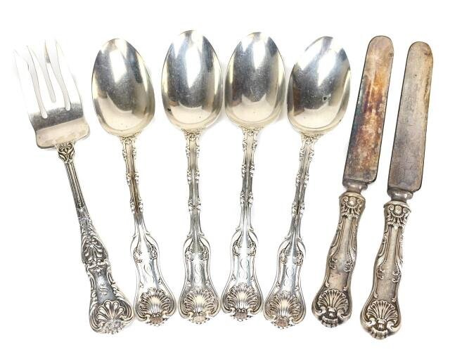 Antique Sterling Silver Serving Spoons And Forks