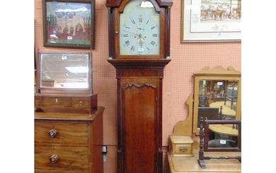 Antique oak crossbanded 8 day longcase clock, Thomas Leadbea...