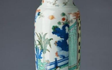 Arte Cinese A wucai porcelain rouleau vase China, Qing