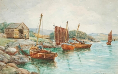 Artist Unknown - Fisherman on the Lake 33 x 51 cm (frame: 66 x 83 x 4 cm)