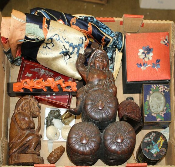 Asian Accessories, Textiles, Carvings, Etc