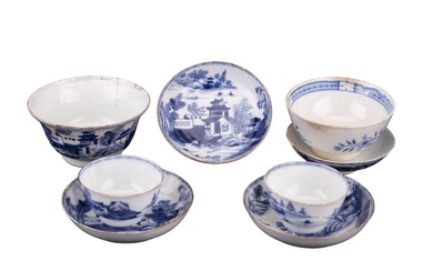 Asian Blue and White Porcelain Bowls & More