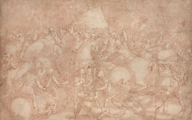 Attribué à Carlo Portelli Loro, 1539 - Florence, 1574 Scène de bataille