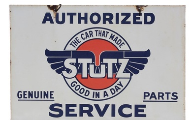 Authorized Stutz Genuine Parts Service Tin Painted Sign