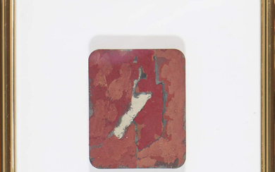 BARROS, Augusto, Óleo sobre coaster, D. 9,7x8 cm.