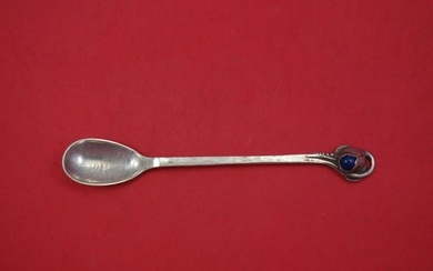 Blossom by Evald Nielsen Sterling Silver Olive Spoon with Applied Stone 6 1/4"