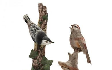 Boehm, Tree Sparrow and Nuthatch Porcelain Sculptures
