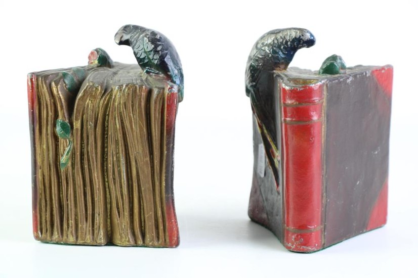 Book & Bird Form Metal Bookends (H16cm)
