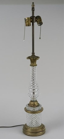 Brass Mounted Glass Table Lamp