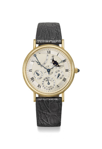 Breguet. A fine 18K gold automatic perpetual calendar wristwatch with power reserve, moon phases and leap year indication, SIGNED BREGUET, NO. 4007, CLASSIQUE COMPLICATIONS MODEL, REF. 3310, MOVEMENT NO. 3905, CASE NO. 4007 B, CIRCA 1995