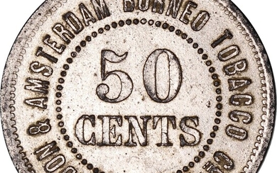 British North Borneo: London and Amsterdam Borneo Tobacco Company Ltd., 50 cents, struck in alp...