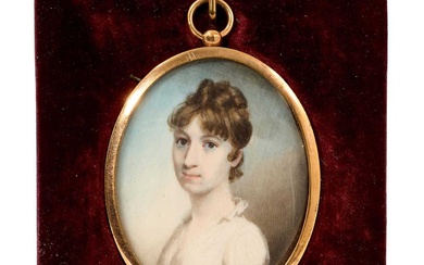 British School, early 19th century portrait miniature on ivory