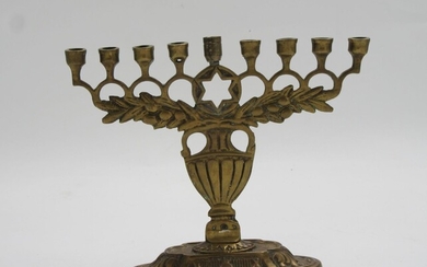 Bronze Chanukah menorah. Probably Italy, early 20th century