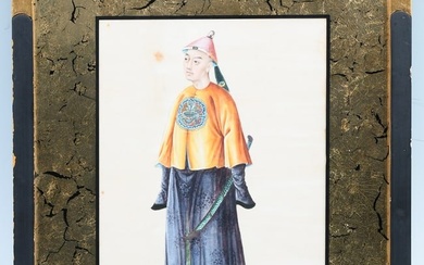 CHINESE WARRIOR PAINTING ON SILK