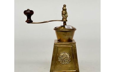 COFFEE MILL in brass and bronze with a...