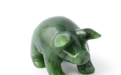 Canadian Nephrite Jade Plump Pig Carving