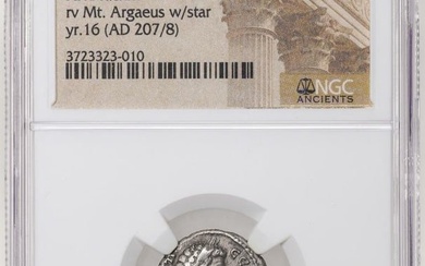 Cappadocia, Caesarea 193-211 AD Sept. Severus AR Drachm Ancient Coin NGC Ch VF