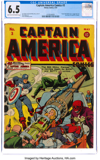 Captain America Comics #3 (Timely, 1941) CGC FN+ 6.5...