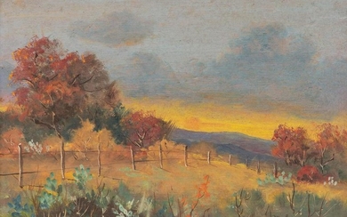 Carl Hoppe (1897-1981), "Sunset Boerne", oil on board