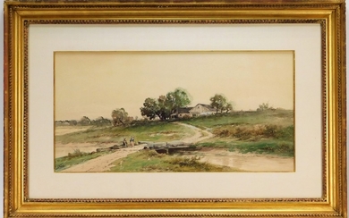 Carl Philip Weber Country Landscape WC Painting