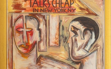 Carstater "Talks Cheap in New York, N.Y." Gouache