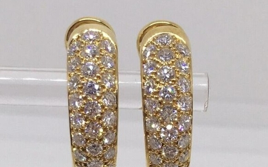 Cartier 18K Yellow Gold Mimi Diamond Huggies Earrings