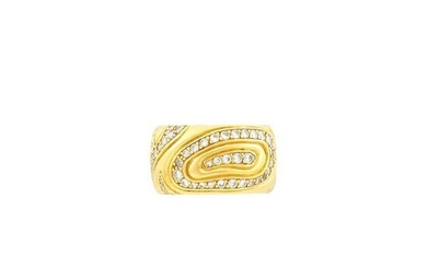 Cartier Wide Gold and Diamond Band Ring, France