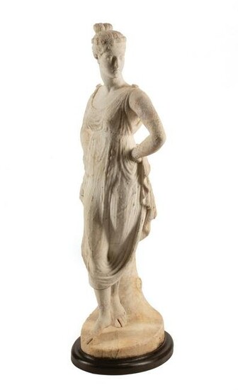 Carved Marble Figure of a Dancing Woman