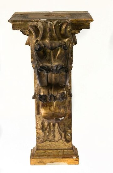 Carved and gilded wooden bracket